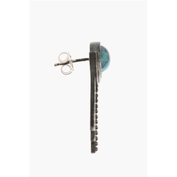 NOVE25 Silver SOLE e PIOGGIA Earrings with Central Stone - Image 2