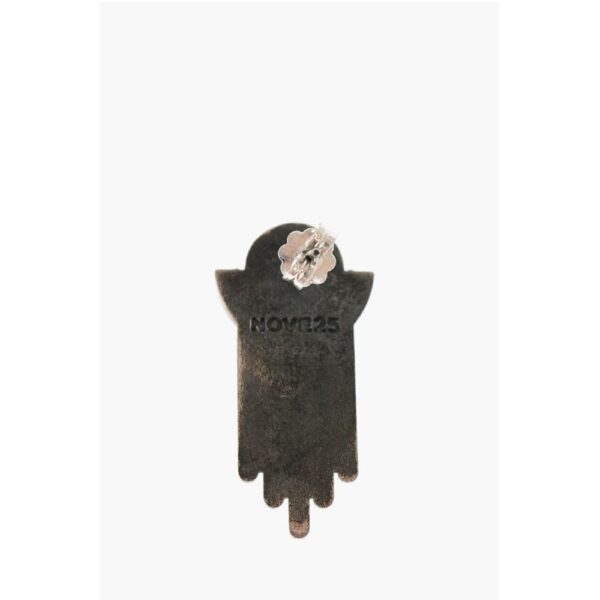 NOVE25 Silver SOLE e PIOGGIA Earrings with Central Stone - Image 3