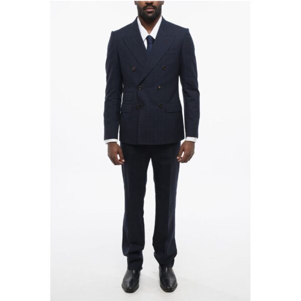 Gucci Double-breasted Monogram Jacquard Wool Suit