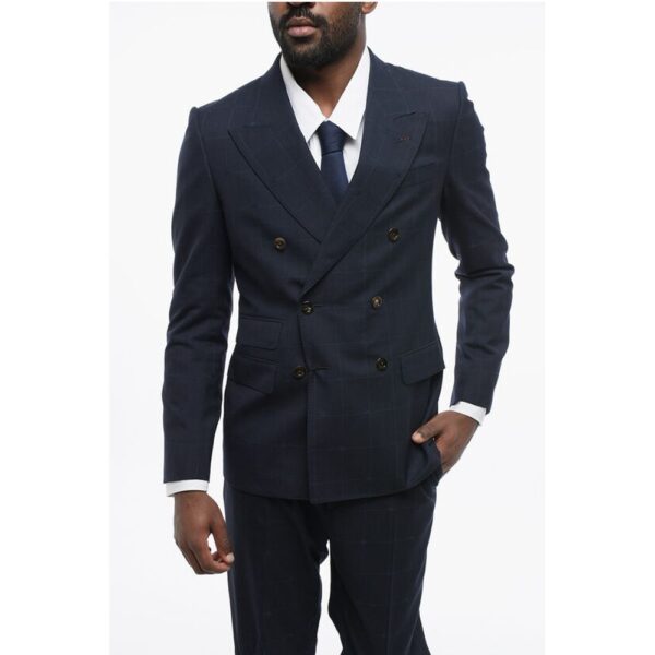 Gucci Double-breasted Monogram Jacquard Wool Suit - Image 2