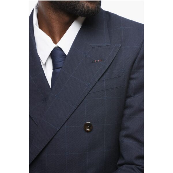 Gucci Double-breasted Monogram Jacquard Wool Suit - Image 3