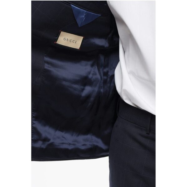Gucci Double-breasted Monogram Jacquard Wool Suit - Image 6